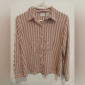 3 for $26 - COVINGTON Striped Button Up Woman's Blouse